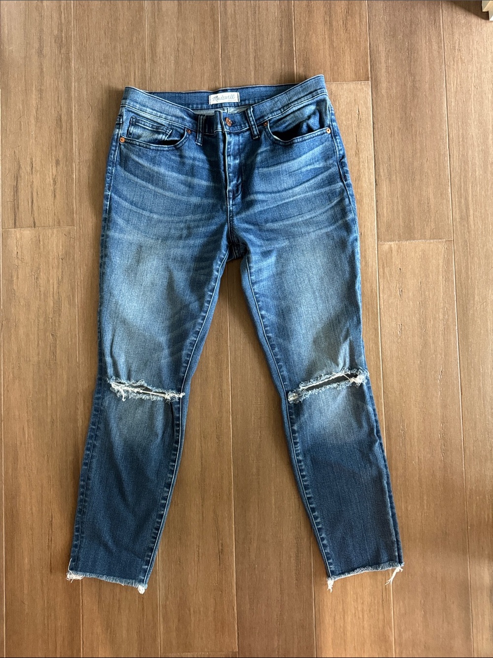 Madewell Ripped Skinny Jeans Frayed Hem